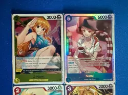 Nami One Piece TCG 4-card lot OP11 Super Rare+OP06 Rare+OP09 Uncommon - PWE - Image 3