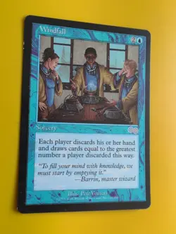 Windfall. Sorcery MTG Card. Urza's Saga. Old Vintage - Image 2