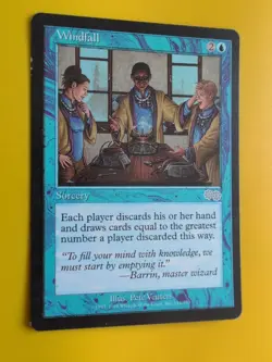 Windfall. Sorcery MTG Card. Urza's Saga. Old Vintage - Image 3