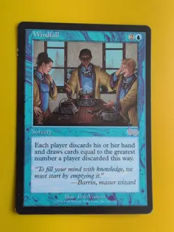 Windfall. Sorcery MTG Card. Urza's Saga. Old Vintage - Image 4