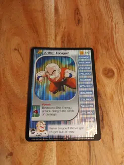 Dragon Ball Z DBZ Card Krillin, Enraged HOLO FOIL Rare #155 Level 2 CCG TCG - Image 2