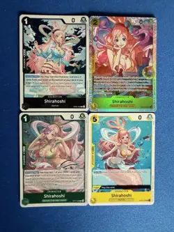 Shirahoshi One Piece TCG 4-card lot OP12 Super Rare+OP05/OP11 Rare+more - PWE - Image 1