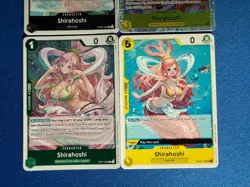 Shirahoshi One Piece TCG 4-card lot OP12 Super Rare+OP05/OP11 Rare+more - PWE - Image 4