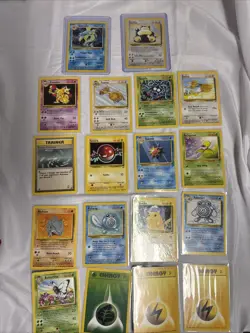 Pokemon Vintage Gyarados and Snorlax BASE SET 2 Card Lot 1999 WOTC LP-HP - Image 1