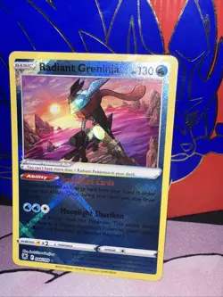 Pokemon TCG Radiant Greninja Holo Card Astral Radiance 046/189 2022 Radiant Rare - Image 2