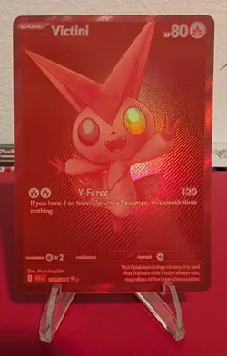 Red Victini 171/086 Black Bolt Pokemon Card Rare Holo PACK FRESH - Image 1