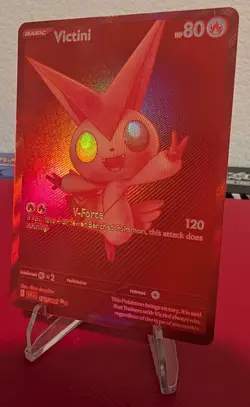 Red Victini 171/086 Black Bolt Pokemon Card Rare Holo PACK FRESH - Image 2