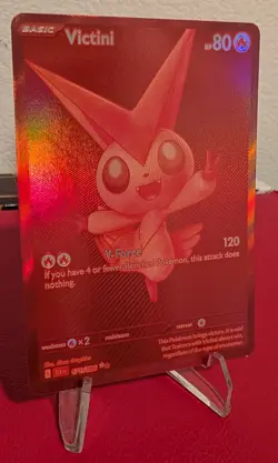 Red Victini 171/086 Black Bolt Pokemon Card Rare Holo PACK FRESH - Image 3