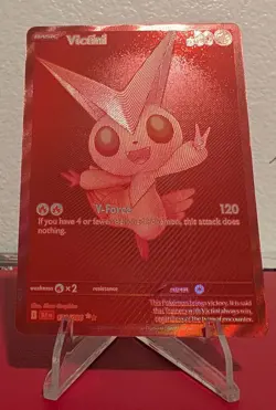 Red Victini 171/086 Black Bolt Pokemon Card Rare Holo PACK FRESH - Image 4
