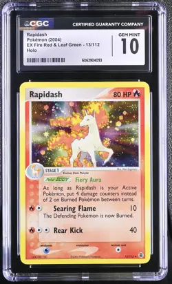 CGC 10 GEM MINT Rapidash EX Fire Red & Leaf Green 13/112 Holo Pokemon Card - Image 1