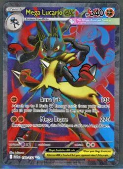 Pokemon Cards - Mega Lucario Ex 160/132 - Mega Evolution - NM - Image 1