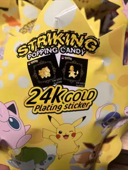 Pokemon TCG Striking Popping Candy 24K Gold Plating Sticker Card Sealed - Image 3