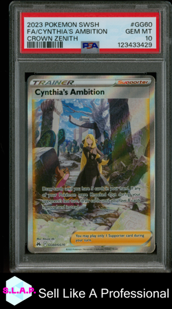FA/CYNTHIA'S AMBITION CROWN ZENITH POKEMON SWSH CROWN ZENITH 2023 GG60 PSA 10 - Image 1
