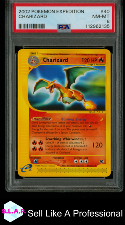CHARIZARD POKEMON EXPEDITION 2002 40 PSA 8 - Image 1