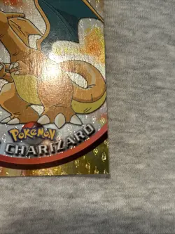 Charizard Topps Holo Embossed Flames 1999 Rare 06 Black Logo NM+ Vintage Pokemon - Image 4