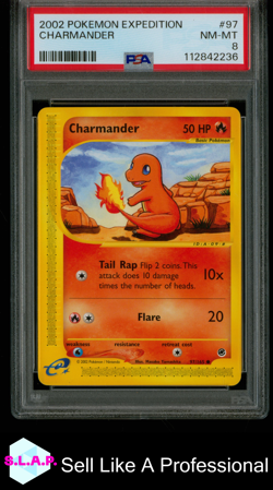 CHARMANDER POKEMON EXPEDITION 2002 97 PSA 8 - Image 1
