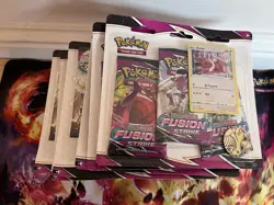 Pokemon Fusion Strike 3-Pack Blisters Eevee, New Sealed X 6 18 Packs In Total - Image 1
