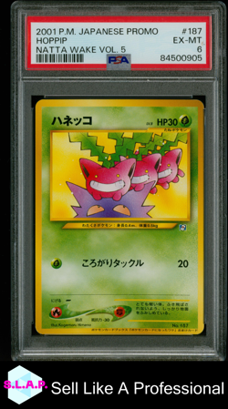 HOPPIP NATTA WAKE VOL. 5 POKEMON JAPANESE PROMO 2001 187 PSA 6 - Image 1