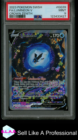 FA/LUMINEON V CROWN ZENITH POKEMON SWORD AND SHIELD CROWN ZENITH 2023 GG39 PSA 9 - Image 1