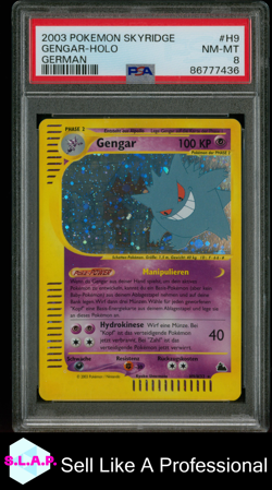 GENGAR-HOLO GERMAN POKEMON SKYRIDGE 2003 H9 PSA 8 - Image 1