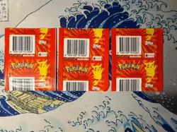 1999 Pokemon Merlin Topps Series 1 Vintage 3 Pack Lot Prism Holo Chases SEALED - Image 2