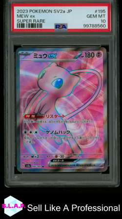 MEW EX SUPER RARE POKEMON JAPANESE SV2A-POKEMON 151 2023 195 PSA 10 - Image 1