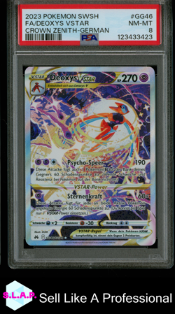 FA/DEOXYS VSTAR CROWN ZENITH-GER POKEMON SWSH CROWN ZENITH 2023 GG46 PSA 8 - Image 1