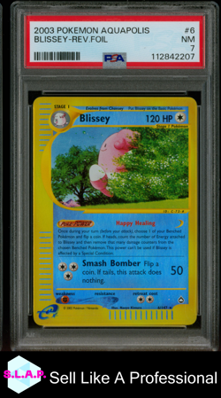 BLISSEY-REV.FOIL POKEMON AQUAPOLIS 2003 6 PSA 7 - Image 1