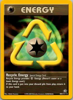 Pokemon TCG Recycle Energy 105/111 Neo Genesis NM - Image 1