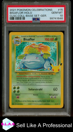 BISAFLOR-HOLO CLSC.COLL-BASE SET-GER. POKEMON CELEBRATIONS 2021 15 PSA 10 - Image 1