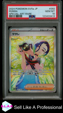 PERRIN SPECI4L ART RARE POKEMON JAPANESE SV5A-CRIMSON HAZE 2024 092 PSA 10 - Image 1