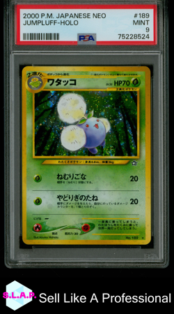 JUMPLUFF-HOLO POKEMON JAPANESE NEO 2000 189 PSA 9 - Image 1