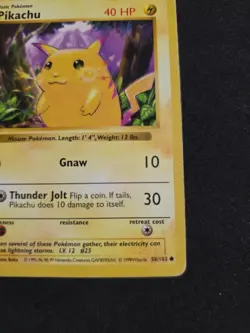 Pokemon TCG - 1st Edition - Pikachu (Yellow Cheeks) Shadowless 58/102 Base Set - Image 4