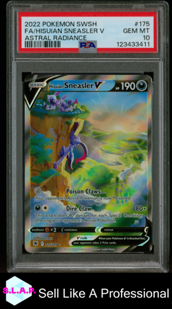 FA/HISUIAN SNEASLER V ASTRAL RADIANCE POKEMON SWSH 2022 175 PSA 10 - Image 1