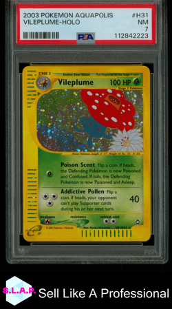 VILEPLUME-HOLO POKEMON AQUAPOLIS 2003 H31 PSA 7 - Image 1