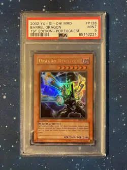 Yu-Gi-Oh! 2002 BARREL DRAGON 1st Edition Ultra Portuguese PMT-P126 MRD PSA 9 - Image 1