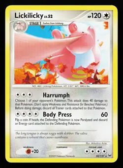 Lickilicky 33/127 Rare Platinum Pokemon Card - Image 1