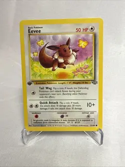 1st Edition Eevee 51/64 Jungle Set Rare Vintage 1999 Pokemon Card WOTC - Image 1