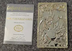 Pokemon 23K Gold Plated CHARIZARD Trading Card Collectable - Vintage from 1999 - Image 1