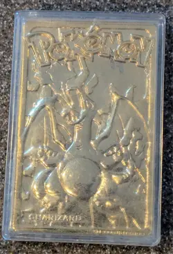 Pokemon 23K Gold Plated CHARIZARD Trading Card Collectable - Vintage from 1999 - Image 3