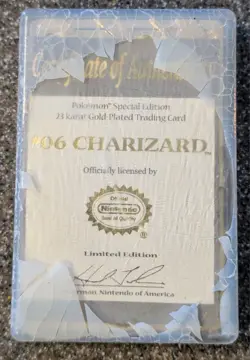 Pokemon 23K Gold Plated CHARIZARD Trading Card Collectable - Vintage from 1999 - Image 4