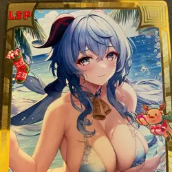WES - Goddess Story Gold METAL Card - Serial Number #170/200 Ganyu Bikini Anime - Image 2