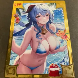 WES - Goddess Story Gold METAL Card - Serial Number #170/200 Ganyu Bikini Anime - Image 4