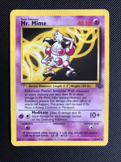 Mr. Mime 22/64 Pokemon Card TCG Jungle Set Rare 1999 Original LP - Image 1