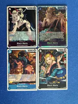 Black Maria One Piece TCG 4-card lot OP08 Super Rare+OP11 Rare+more - ships PWE - Image 1