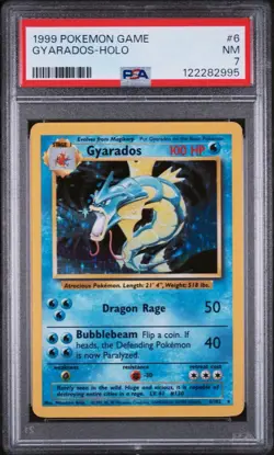 1999 Pokemon Base Set Gyarados Holo #6 PSA 7 NM WOTC Vintage TCG Card - Image 1