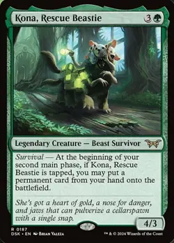 MTG Kona, Rescue Beastie (0187), NM-Mint, English Duskmourn: House of Horror - Image 1