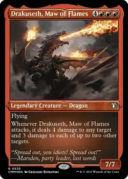 Mint/Near-Mint, English - 1 x MTG Drakuseth, Maw of Flames - Foil Etched Command - Image 1