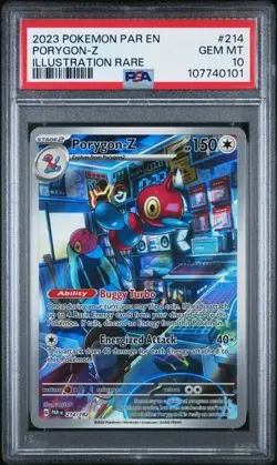 Porygon-Z Illustration Rare Full Art 214/182 Pokemon Parodox Rift PSA 10 - Image 1