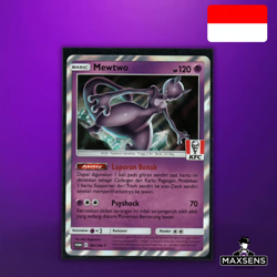 🔥Pokemon Card - Mewtwo Promo Stamp KFC 184/SM-P - Indonesian🔥 - Image 1